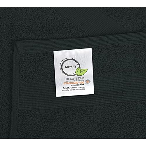Premium Wash Cloths Pack of 12 (13" x 13") 100% Ring Spun Cotton | Luxury Washcloths | Ultra Soft Face Towels | Highly Absorbent Wash Cloths for face (Black)