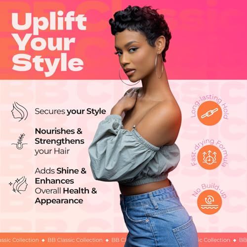 Bronner Bros Pump It Up Styling Spritz Gold 80% ? Fast-Dry Hair Spray Extra Hold with Vitamin B5 & Silk Protein - Maximum Hold Finishing Spritz Hairspray, Adds Shine, Nourishes, No Build-up - 8oz
