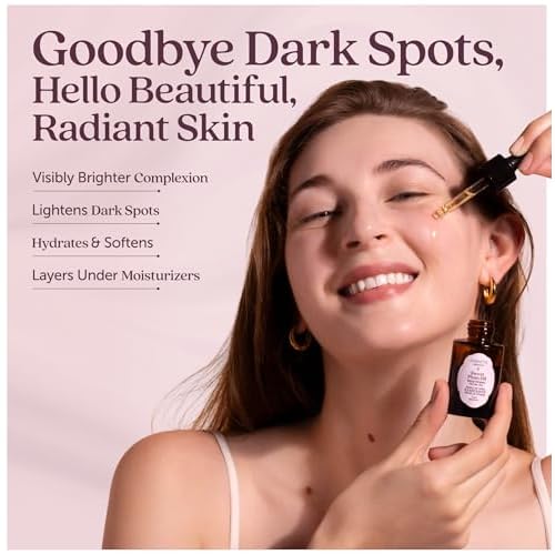 Sweet Plum Vitamin C & 4% Squalane Face Serum | Skin Brightening Dark Spot Corrector, Anti-Aging & Hydrating Oil - Evens Tone, Enhances Glow & Moisturizes | 1 Fl Oz