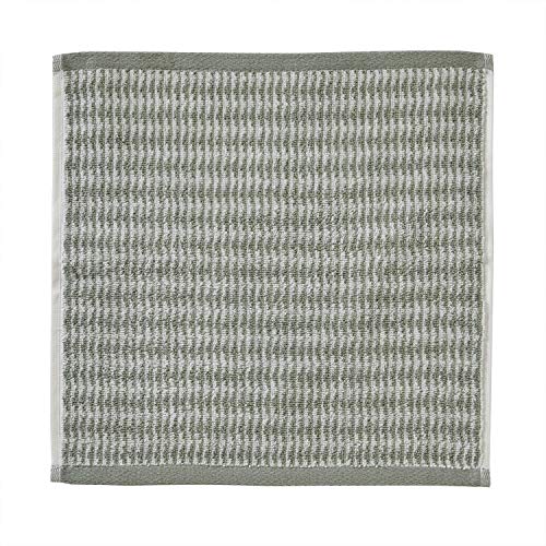 SKL Home Longborough 100% Turkish Cotton Premium 4-Piece Washcloth Set, 520 GSM, Soft & Absorbent Jacquard, Sage
