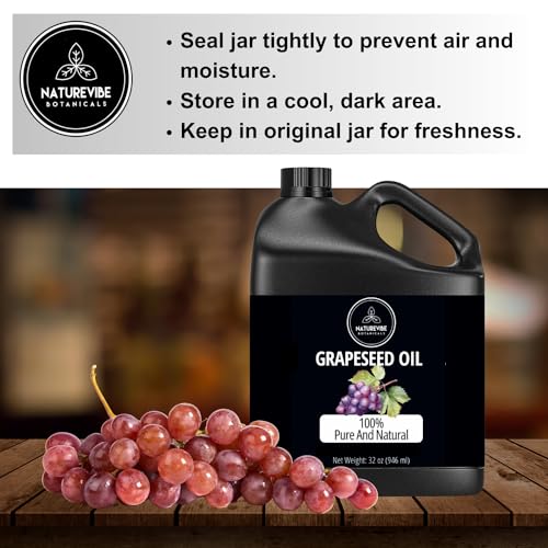 Naturevibe Botanicals Grapeseed Oil 32oz and Moringa Seed Oil 32oz | Oil Combo