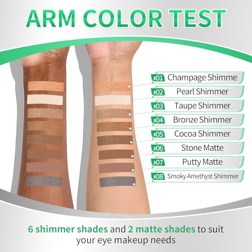 AWCCXMYM 8PCS Eye Shadow Sticks Smooth Matte Cream Eyeshadow Stick Set Long-Lasting & Waterproof Shimmer Eyeshadow Pencil for Daily & Party Christmas Eye Makeup