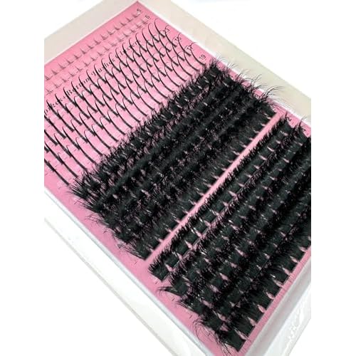 60D-200D Bottom & Spiky Lashes Clusters - Volume Individual Eyelash Extensions, DIY Fairy/Manga Style Spike Lashes for Dramatic Eye Makeup, Waterproof & Reusable (100D120D, dd Curl)