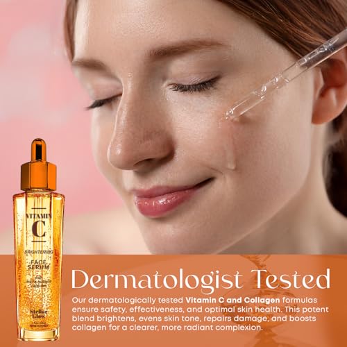 Stellar Glow Vitamin C Serum For Face - Dermatologist Tested, Anti-Aging Skin Care For Fine Lines, Wrinkles & Glass Skin - Revitalize & Hydrate, Fade Dark Spots, Evens Skin Tone - Korean, Clean Beauty