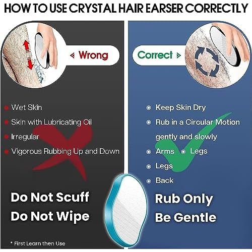 Crystal Hair Eraser, Painless Exfoliation Epilator, Blue, Not Water Resistant, 1 Count, Battery Powered, Hair Removal Tool