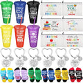 24 Pcs Teacher Appreciation Gift from Students 2026 End of Year Thank You Gifts Bulk 24 oz Plastic Tumbler Cup Makeup Cosmetic Bag Crew Sock Keychain for Retirement