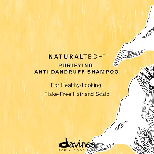 Davines Naturaltech Purifying Shampoo, Clarifying & Anti-Dandruff for Dandruff (Oily or Dry) - With Dandelion Phytoceuticals - Cleanser for Scalp with Dandruff, 8.45 Fl Oz