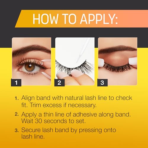 Salon Perfect Lashes False Eyelashes Airy & Bright 645 - Natural Eye-Brightening Effect, Highlighted Fibers, Reusable Lash Extensions, 2 Pairs