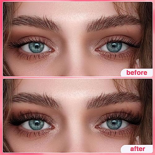 False Lashes Natural Look Fake Eyelashes Wispy Cat Eye Lashes Clear Band False Eyelashes 16MM Faux Mink Lashes Pack 7 Pairs by Ruairie