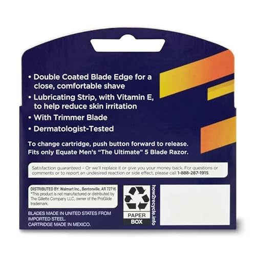 Equate 5 Blade Cartridges, 4 Count