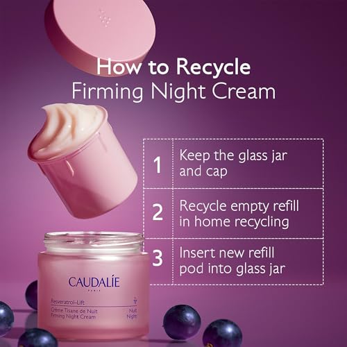 Caudalie Resveratrol-Lift Retinol Alternative Firming Night Cream Moisturizer, Refillable - 50 mL