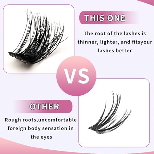 Eyelash Extension Kit 280pcs Individual Eyelashes Kit Cluster Lashes Natural Cluster 9-15mm Lash Extension Kit (30D&40D-9-15MIX KIT) (30D&40D KIT), Black (30D+40D)