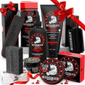 Bossman Big Boss Beard Care Kit for Men - 7 Piece Beard Grooming Kit with Jelly Beard Oil, Beard Conditioner, Beard Balm, MUDstache Wax, Bar Soap, Metal Comb, Brush - Gift Set for Men (Hammer)