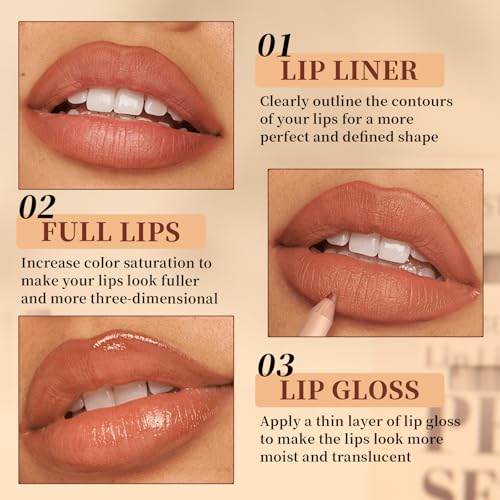 12 Colors Matte Velvet Lip Liner Set, Lipstick Pencil Plump Nude Color Smooth Creamy Longwear High Pigmented Natural Lip Makeup
