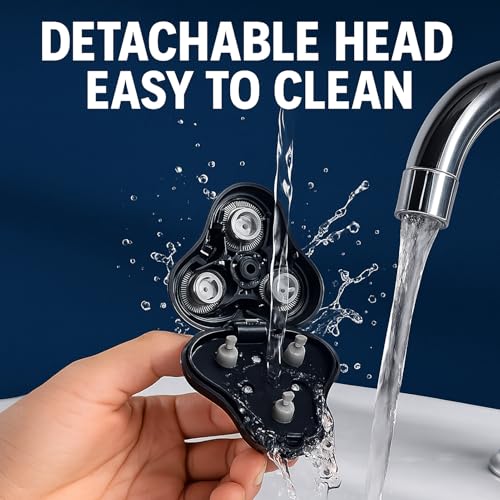 Electric Razor for Men, Rechargeable Rotary Electric Shaver with 3D Floating Heads, Ideal for Travel, Office, and Business Trips (Gray)