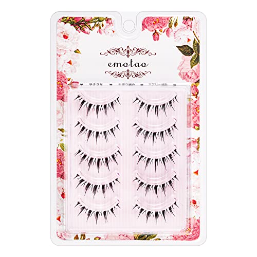 Japanese Style False Eyelashes Makeup Manga Lashes Cosplay Anime Eyelash Lashes Doll Eye Natural 5 Pairs Asian False Eyelashes Pack Look Like Individual£¨M9£©