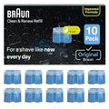 Braun Clean & Renew Refill Cartridges CCR, Replacement Shaver Cleaner Liquid Solution for Clean&Charge System, Pack of 10