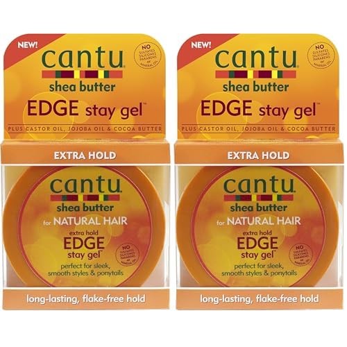 CANTU Shea Butter Extra Hold Edge Stay Gel, 6.75 Ounce (Pack of 6)