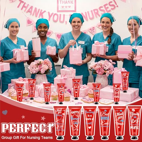 Leelosp 48 Pcs Nurse Hand Cream Nurse Week Gift for Women Nursing Appreciation Gifts Mini Hand Lotion Bulk Travel Size Moisturizing for Nursing Student Medical Assistant CNA Week, 6 Plant Fragrance