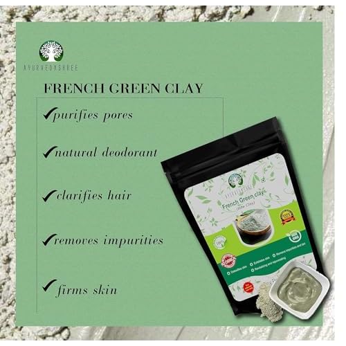 French Green Clay Powder 100 Gm | 100% Pure Montmorillonite Clay | Absorbs Excess Oil | Highly Recommended For Oily Skin | Deep Facial Cleanser