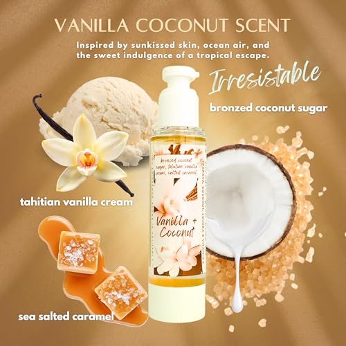 Vanilla Coconut Hyper Skin Moisturizer, After Shower Oil for Women Jojoba I Coconut I Almond I Papaya I Recommended: Vitamin E : Moisturizing.