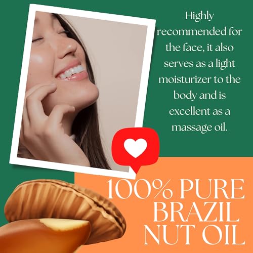 Best Nature's Cosmetics Virgin Organic Brazil Nut Oil Moisturizer for Skin and Hair, 1 Fl Oz