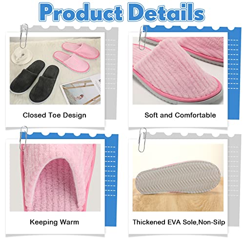 Zhehao 10 Pairs Disposable Slippers Washable House Slippers for Guests Bulk Women Men Spa Hotel Bath Slipper Soft Cotton Linen Non Slip Breathable for Indoor Travel Bedroom Party
