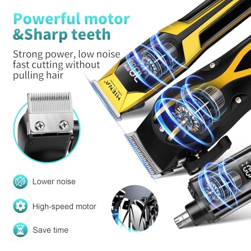 Professional Hair Clippers for Men, Electric Hair Clipper Set for Barber Kit £¬Hair Clipper and Trimmer Set£¬Full Barber Clipper Set with LED Display Gifts for Men