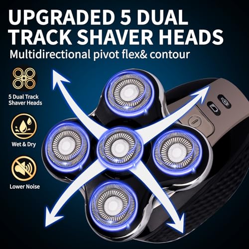 2 Pack Balder Pro Replacement Heads for Remington XR7000 Shaver,Balder Pro Head Shaver XR1500,XR1501 Replacement Blades,5 Dual Track Precision Blades for Bald Men,with 2PCS Cleaning Brushes