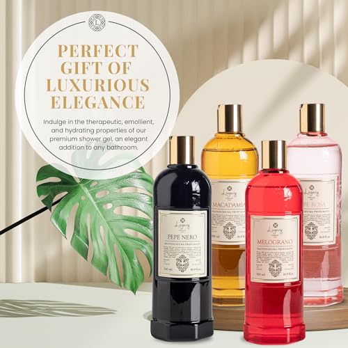 Logevy Pepe Rosa Shower Gel ? Indulgent Pink Pepper Aroma Made from the Best Skin-Friendly Ingredients, Rich in Nutritional Properties for Rejuvenating, Hydrating, and Soothing Action ? 500ml