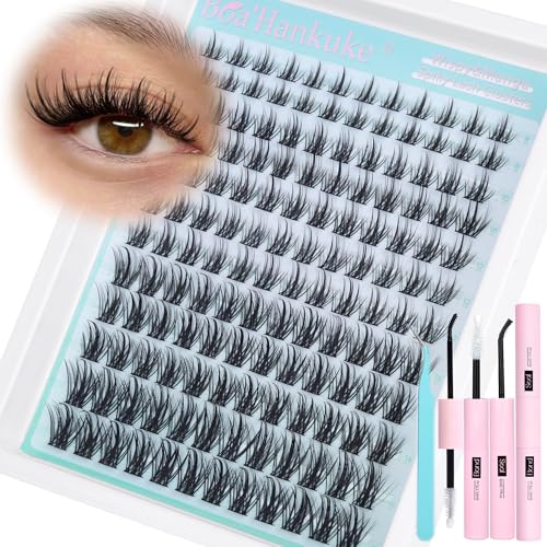 Manga Lash Clusters Kit Fairy Eyelash Clusters Kit Wispy Lash Extension Kit 8-16MM Anime Eyelash Extension Kit Natural Lashes Clusters Spiky Individual Lashes with 2-IN-1 Lash Bond&Seal and Tweezers