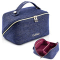 GOLLEE Travel Makeup Bag,Large Capacity Cosmetic Bags for Women, Portable Pouch Open Flat Toiletry Bag, Make up Organizer with Divider and Handle