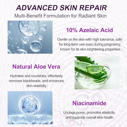 Marianp Hyaluronic Acid Serum for Face- Azelaic Acid 10% Serum for Facial And Skin Care Treatment with Vitamin B3 And B5 for Acne Pimple Pigmentation Blackhead Rosacea Beauty Skincare
