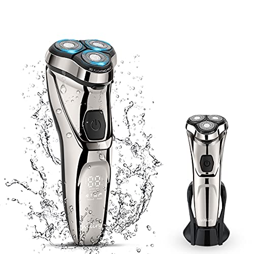 Electric Razor for Men Shaver Mens for Shaving with Pop-up Trimmer Electric Rotary Shavers for Men Wet & Dry Cordless Waterproof USB Rechargeable