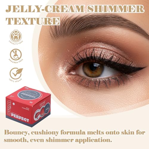 Wink Perfect Jelly Cream Eyeshadow ? High-Shine Shimmer, Buildable & Long-Lasting, Lightweight Cream-to-Powder Eye Shadow, Vegan & Cruelty-Free (03 Frosted Petal, 0.18 oz / 5.1 g(PACK OF 1))