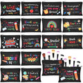 Hillban 32 Pcs Teacher Appreciation Gifts Bulk Colorful Appreciation Makeup Bag Funny Pencil Pouch for Women Thank You Gifts for Teacher Birthday Retirement(Lovely)