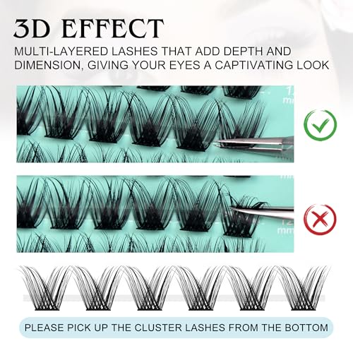 Hermosa Florence Flair Vegan cruelty free Mink Eyelashes Clusters Set 72 D Curl 8mm-16mm Wispy Lash clusters Individual Lashes 10-18mm Extensions HMFD22