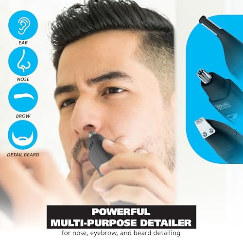 Wahl Pro Series¢ç Rechargeable Eyebrow, Ear & Nose Hair Trimmer for Men ? Painless DualTech¢ç Eyebrow Trimmer & Facial Hair Removal Device ? Model 3025656