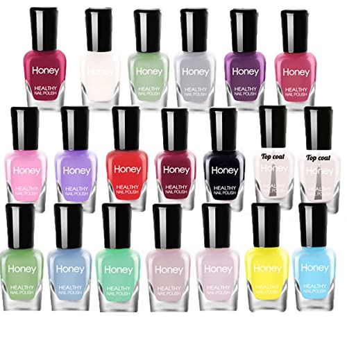 Non Toxic Nail Polish Set, Easy Peel Off and Fast Dry NailPolish Set for Pack, Eco Friendly and Organic Water Based Nail Polish for Women,Teens(20 Bottles)
