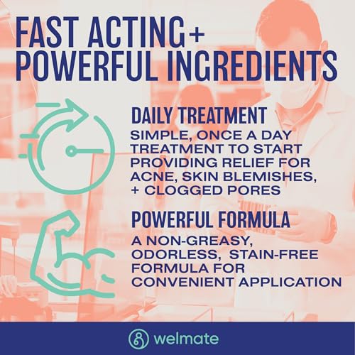 WELMATE - Adapalene Gel 0.1% - Acne Treatment - Skin Care - Daily Topical - Acne Skincare - Pimple Cream - Acne Cream - Oil & Fragrance Free - 1.6oz / 45g