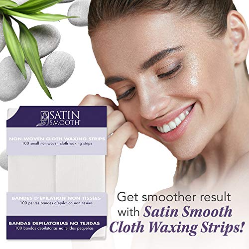 Satin Smooth Non Woven Wax Strips, Body and Face Wax Strips for Hair Removal, Cloth Waxing Strip for Women, Small, 100 ct, 2 Pack