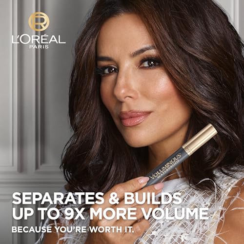L'Oreal Paris Voluminous Original Volume Building Waterproof Mascara Bundle, Black and Black Brown, 0.28 fl. oz. and 1 Count
