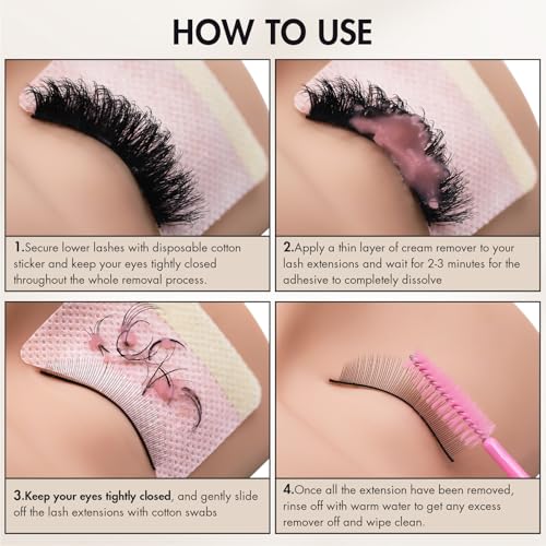 Lash Remover for Lash Extensions 10g No Burn Cream Remover Professional Eyelash Extensions Lash Tech Salon Supplies