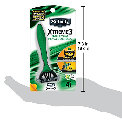 Schick Xtreme3 Sensitive Disposable Razors, 4 Count