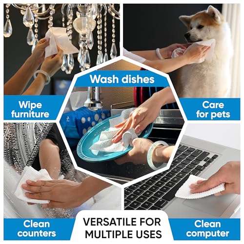 WITHU Disposable Face Towels, Ultra Soft, Biodegradable Makeup Remover Wipes, Hypoallergenic & Lint-Free Towelettes for Facial Cleansing, Multi-Use Dry Washcloths for All Skin Types/Daily 60 Ct