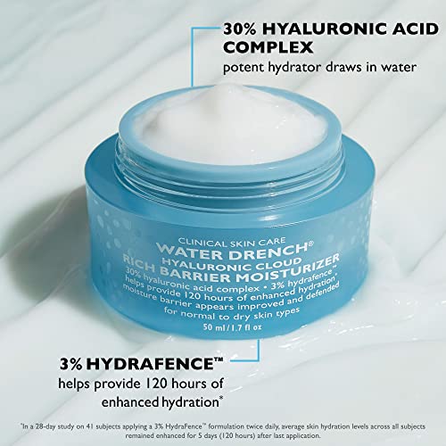 Peter Thomas Roth | Water Drench¢ç Hyaluronic Cloud Rich Barrier Moisturizer | Hyaluronic Acid Barrier Cream For Dry Skin, Fragrance-Free