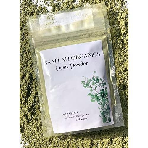 Saafi Ah Organics Qasil Powder natural leaf powder, exfoliates, detoxifies, helps with clogged pores and blemishes. soap,used as a shampoo. (small 1.5 oz)