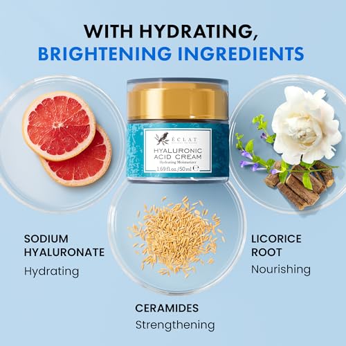 Eclat Skincare Retinol Night Cream + Hyaluronic Acid Cream Set - Retinol Moisturizer with Hyaluronic Acid + Ceramide & Vitamin B5 Hydrating Cream ? Anti Aging, Firming & Deep Moisture Duo 50 ml each