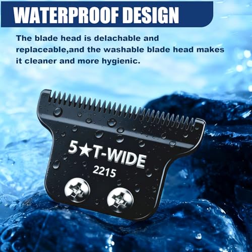 2215 T Wide Detailer Replacement Blades for Wahl 5 Star Serise Detailer Li Trimmer 8081 and 8171 Models (Black)