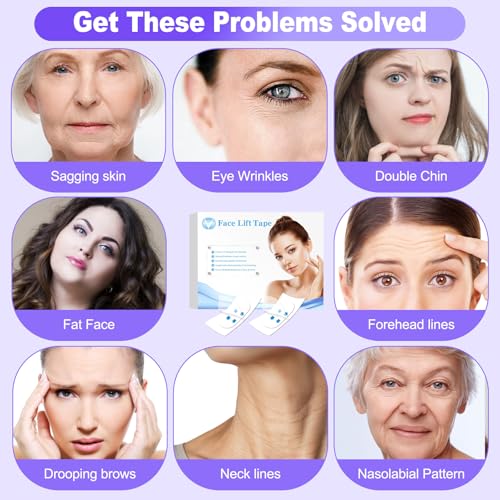 Neck Tape Lifting Invisible,Face Lift Tape,Face Tape Lifting Invisible,200PCS Neck Lift Tape Turkey, Tightening Face Lifter Tape Facial Tape for Sagging Skin Double Chin Jowls Eyes Wrinkles Makeup